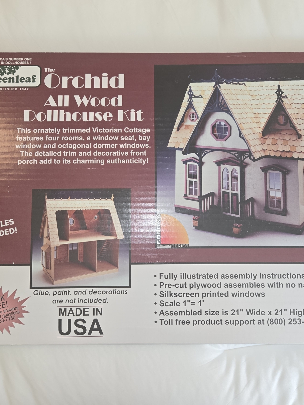 The Orchid All Wood Dollhouse Kit -